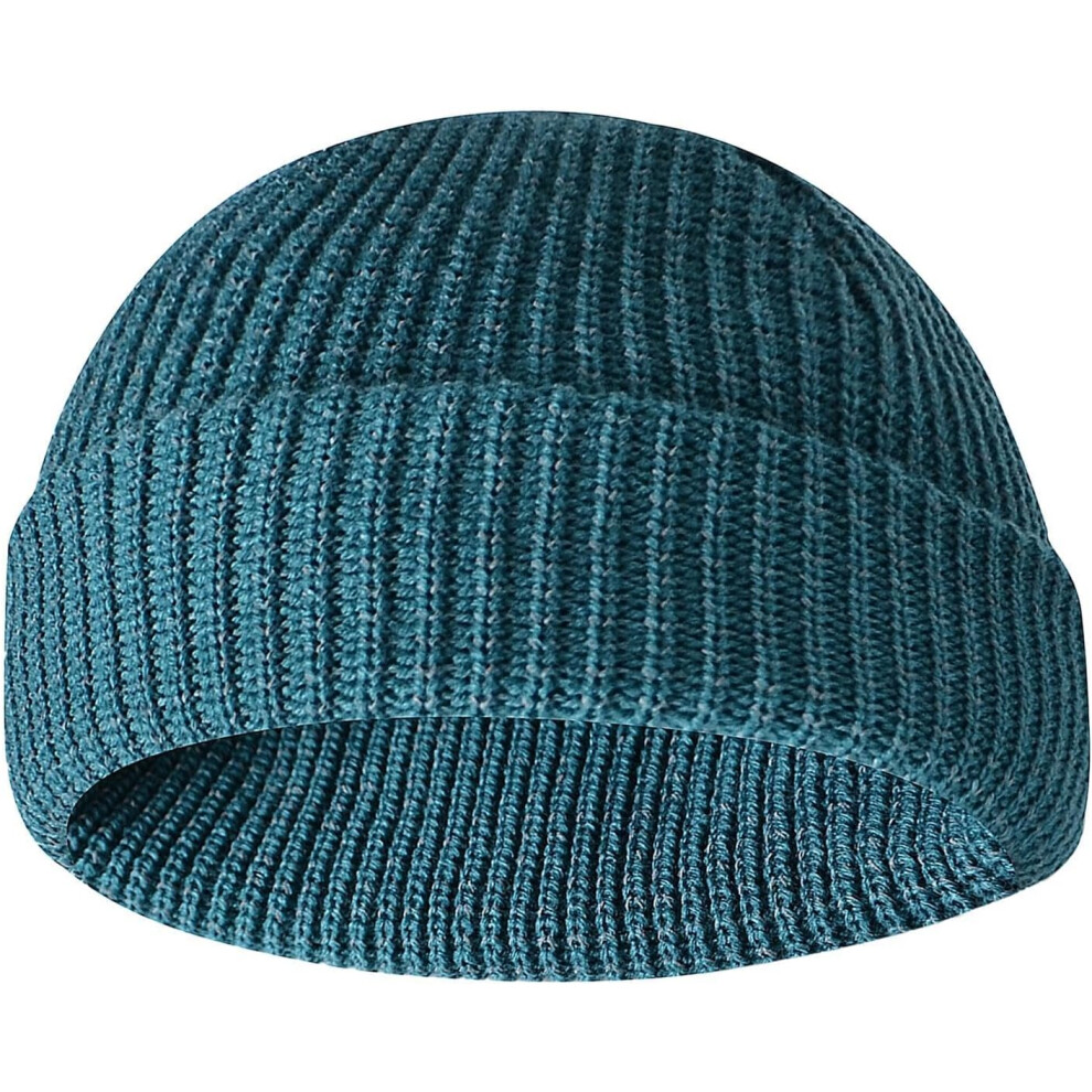 (L, ) Reflective Beanie - Winter Warm Reflective Running Beanie,Winter Warm Knit Hat Caps, Versatile High Visibility Beanie For Cyclists, Runners Blue