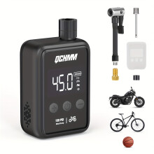 Ultra-kompakte Elektrofahrradpumpe mit digitalem LCD-Manometer, 150 psi, 500 mAh wiederaufladbarer Akku, Typ-C-Ladung