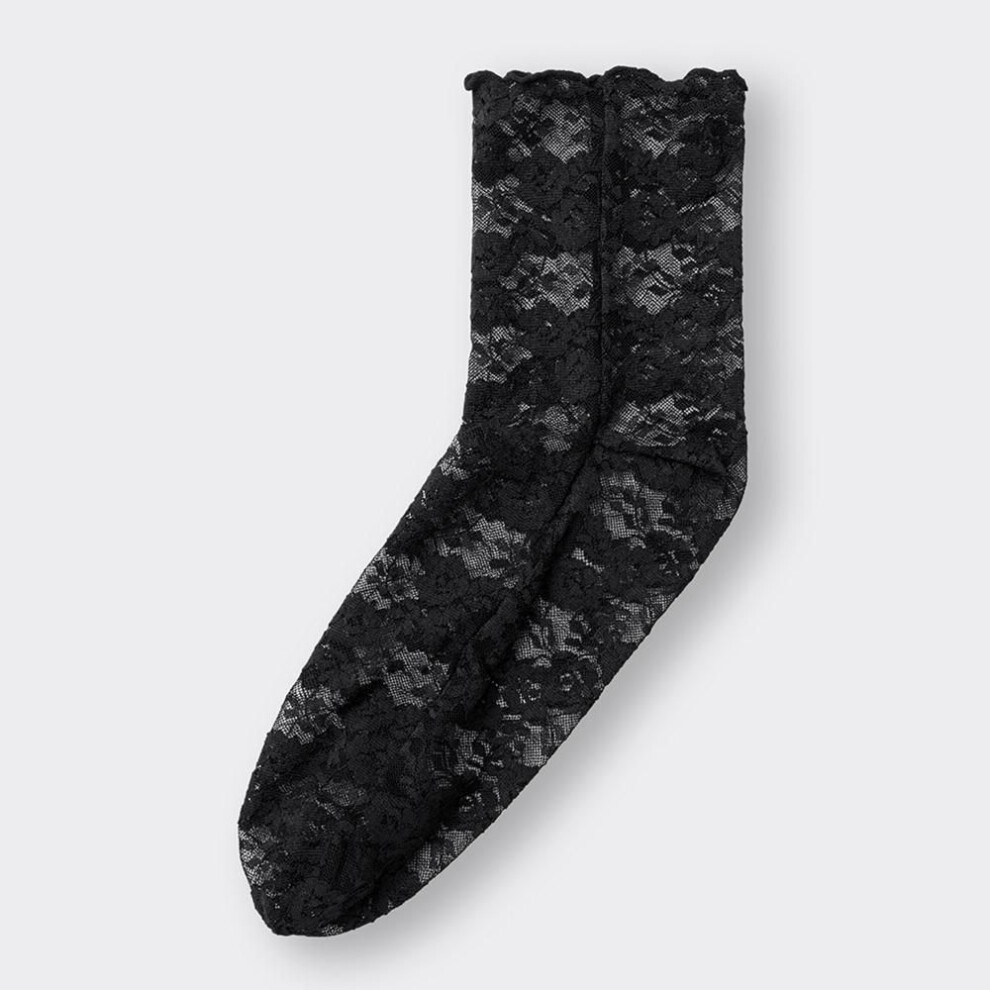 (30 NATURAL/ONE SIZE) Gu By Uniqlo Lace Crew Socks