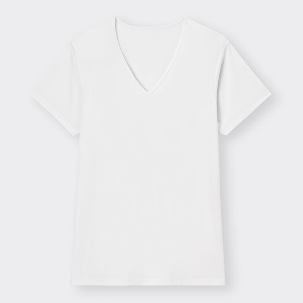 (09 BLACK/XXL) Gu By Uniqlo Style Dry Mesh V Neck Tee  Short sleeVe