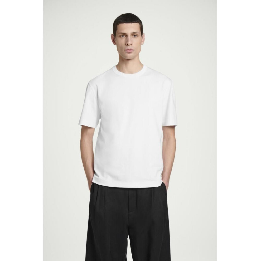 (white/XS) Cos Japan Oversized Interlock Crew Neck T Shirt