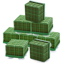 Lyellfe 8 Pack Square Floral Foam Cage, Floral Foam Blocks with Suction Cup, Flower Cage Arranger for Fresh Artificial Flowers, Table Centerpiece and
