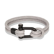 (21cm, Gray) Unisex Outdoor Camping Rescue Emergency Rope Bracelet