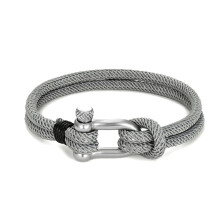 (19cm, Silver Gray) Unisex Outdoor Camping Rescue Emergency Rope Bracelet