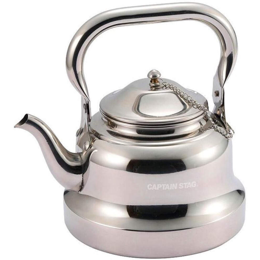 Captain Stag Uw 3583 [Camping Barbecue Kettle Kettle Full Water Capacity 1.5l Stainless Steel Wide Mouth Camping Kettle]