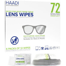 Glasses Cleaner Wipes Individually Wrapped Lens Wipes Multipurpose Suitable for Spectacle Lenses, Cameras, Binoculars, Mirrors, (Pack of 72)