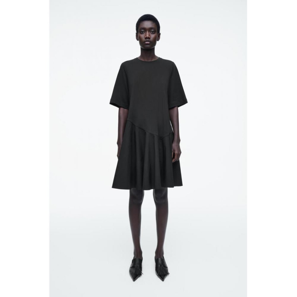(Black/L) Cos Japan Asymmetric Mini T Shirt Dress