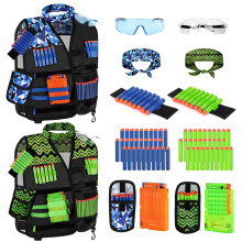 Lehoo Castle Nerf Vest Kit 2 Pack, Kids Tactical Vest Kit for Nerf Guns N-Strike Elite Series, with 60 Refill Darts, 2 Dart Pouch,2 Tactical Mask, 2