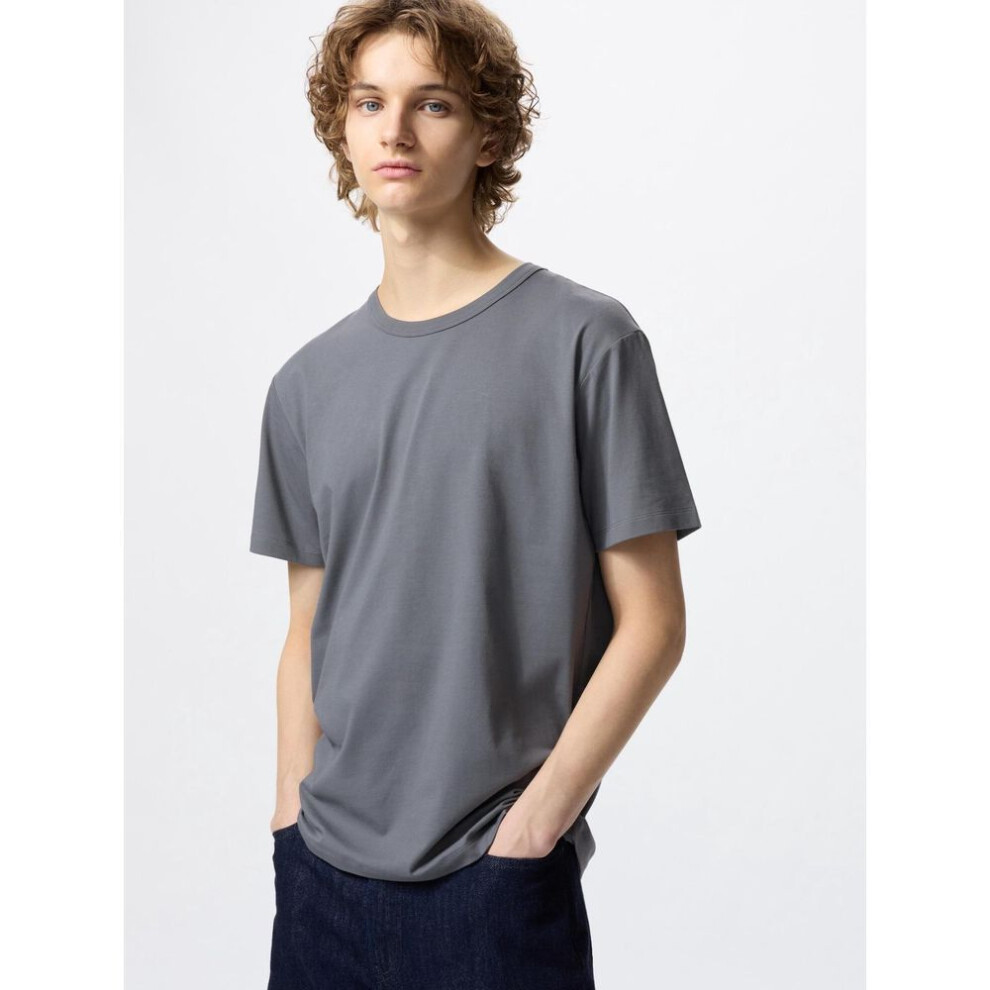 (07 GRAY/3XL) Uniqlo Japan Air RhyThm CoTTon Crew Neck T shorT Sleeve