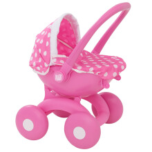 Dolly Tots My First 4-IN-1 Pram | Pink Childrens Dolly Pram | Childrens Baby Doll Pushchair Buggy Stroller, Carry Cot, Baby Seat | Dolls Accessories