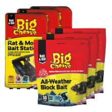The Big Cheese 3 Rat and Mouse Bait Box and Rat and Mouse Poison (900 g) - Rat Poisoning Blocks, Rat Poison, Mouse Poison, Rat Killer, Mouse Killer,