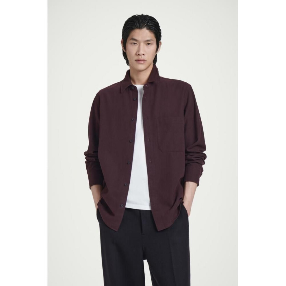 (burgundy/XS) Cos Japan Oversized Brushed CoTTon Blend T shirT