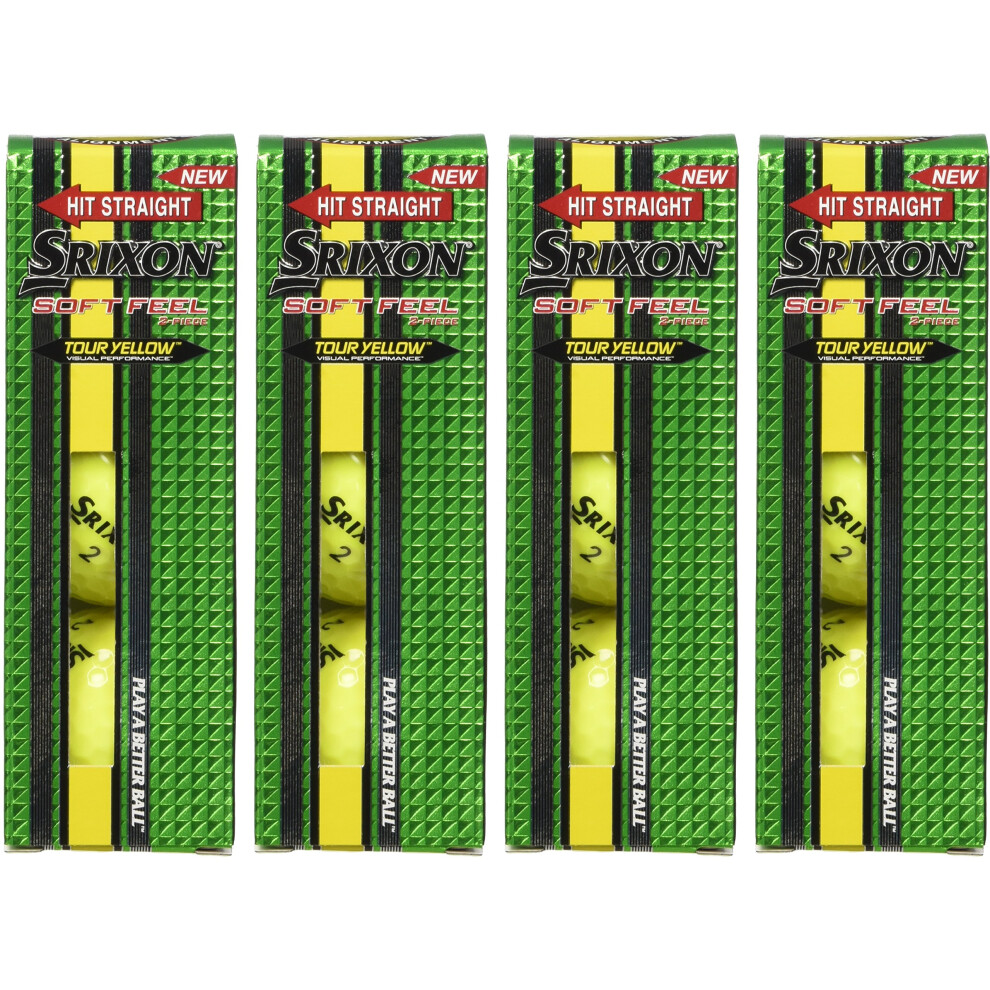 Srixon Men's Soft Feel Updated Box Golf Balls (One Dozen), Tour Yellow
