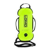 Lomo Hi Viz Swimming Tow Float - Yellow Swim Buoy Inflatable for Open Water Swimming