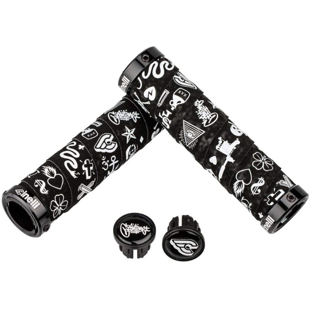Cinelli Mike Giant Art Bar Tape Grips, Black