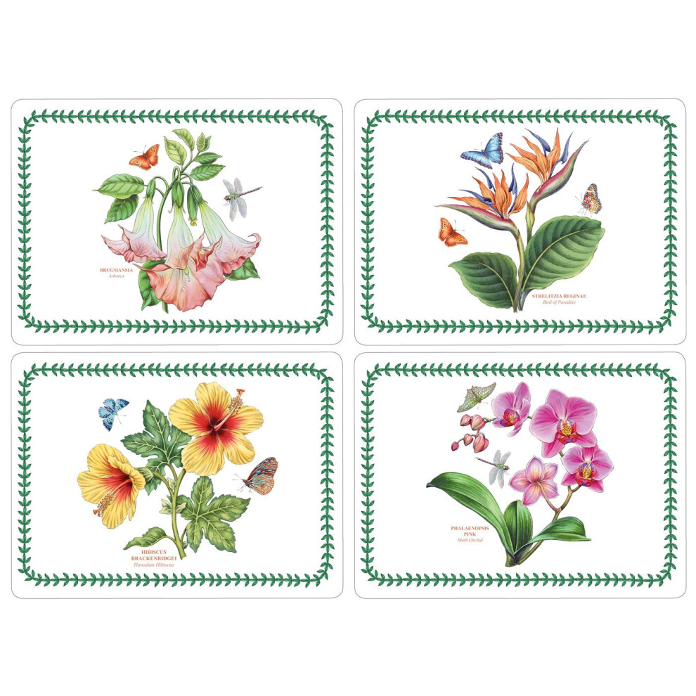 Portmeirion Home & Gifts Exotic Botanic Garden Placemats S/4 (m), Cork, Multi-Colour, L