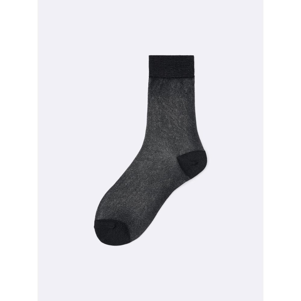 (09 BLACK/ONE SIZE) Gu By Uniqlo Lamecia Crew Socks