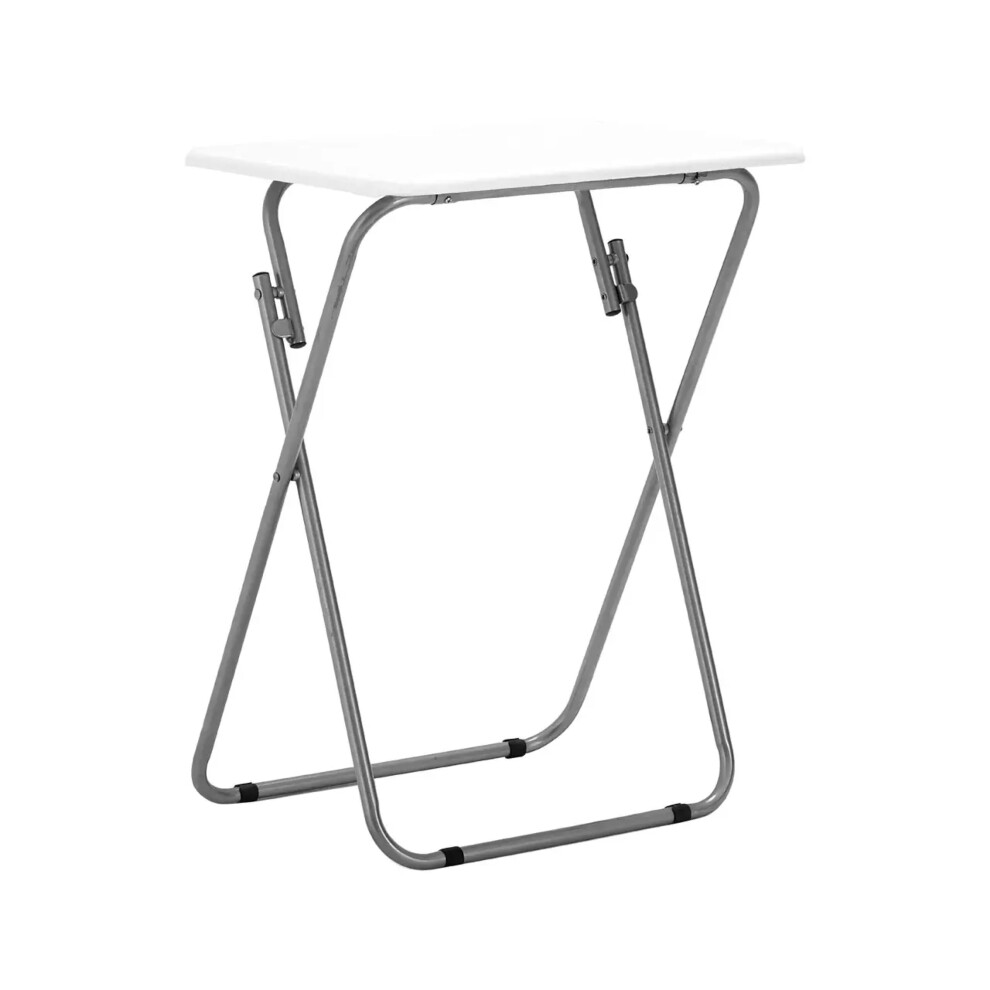 Premier Housewares Folding Camping Table - Foldable Outdoor Table for Drink Coffee - Lightweight Small Picnic Table for Camp - White Collapsible