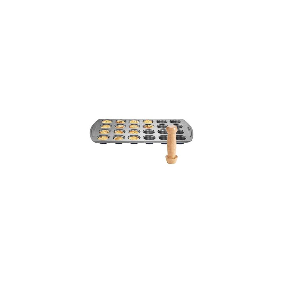 Lakeland Non-Stick Mini Morsel Set ? Make 24 Bite-Size Cakes & Canap?s Wood Tool For Pastry Pressing
