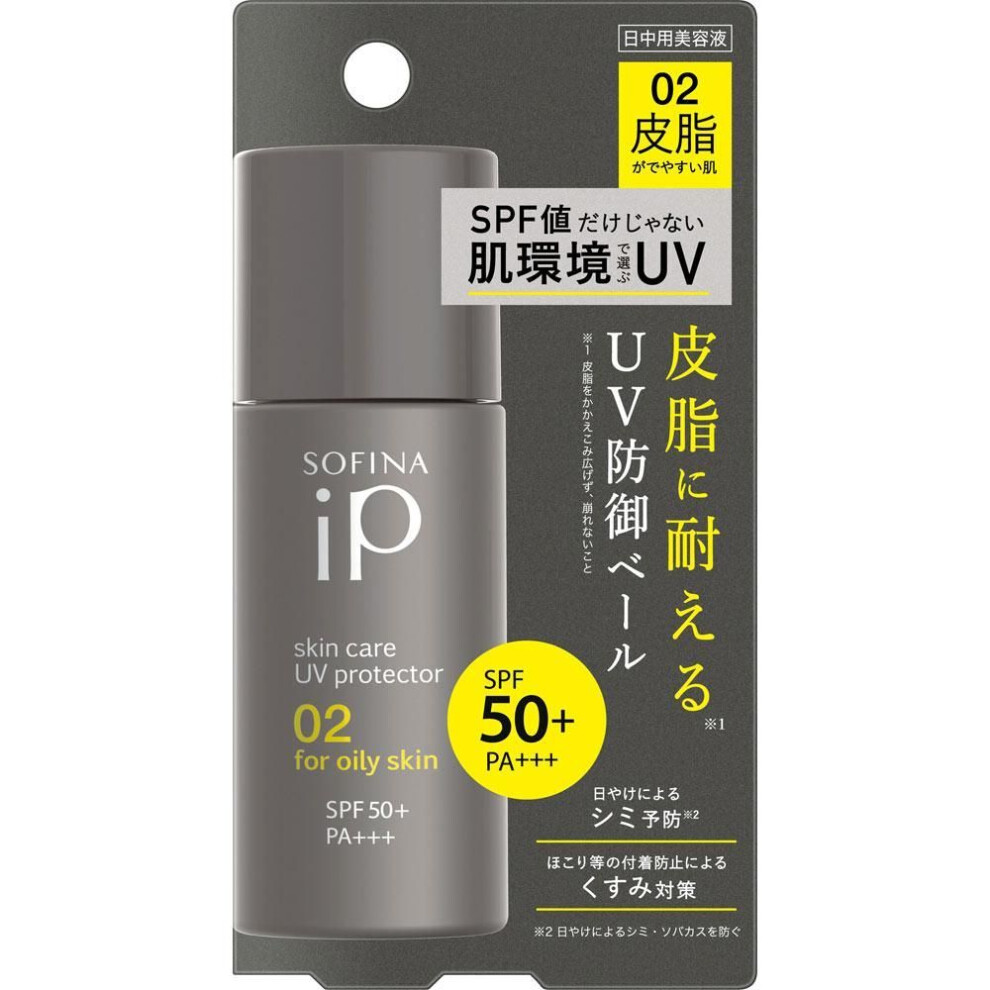 Kao Sofina Sofina Ip Sofina Ip Skin Care Uv 02 Sebum-prone Skin 30ml Morning Emulsion And Sunscreen In The Morning, After Applying Lotion,