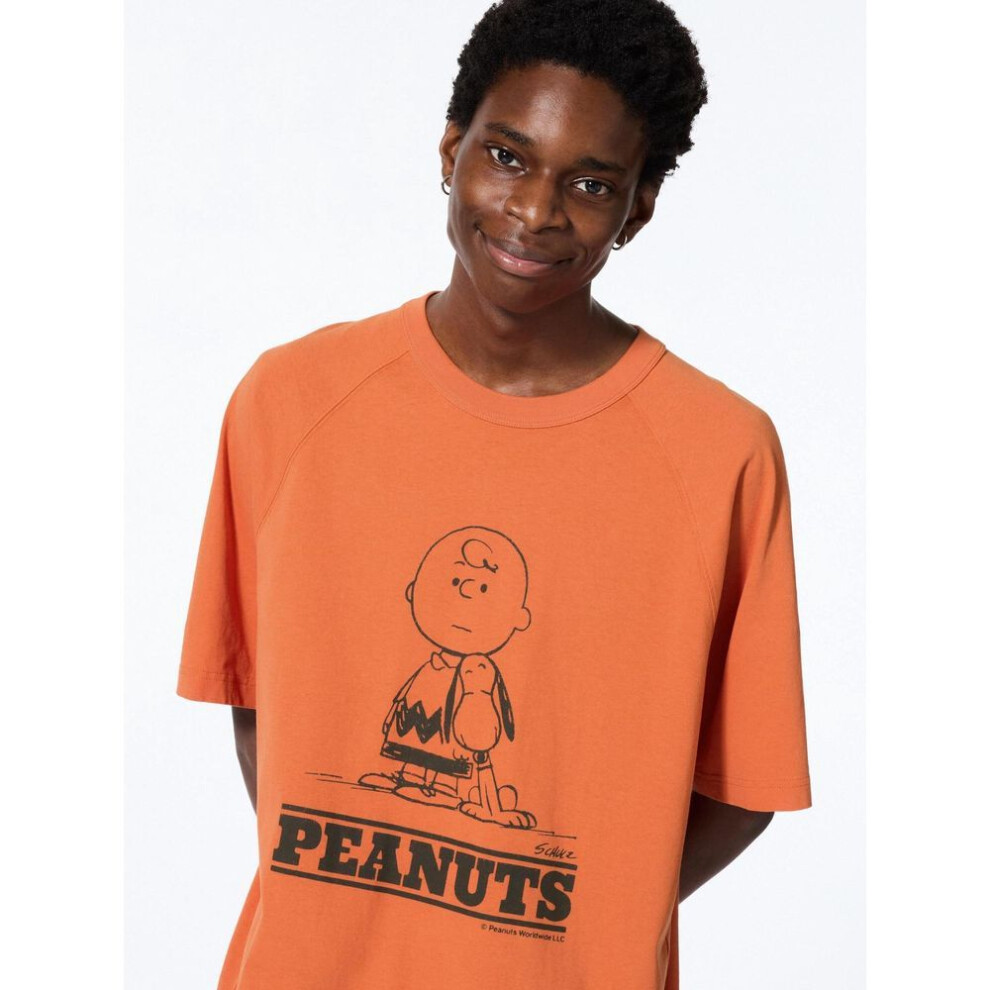 (23 ORANGE/S) Uniqlo Japan Peanuts Ut Oversized Fit