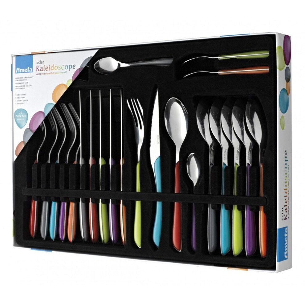 Amefa ECLAT Kaleidoscope Colourful 24pc Cutlery Set