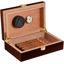 Volenx Desktop Cigar Humidor for 15-20 Cigars, Super Sealing Humidor Cigar Box Travel, Handcraft Spanish Cedar Wood Cigar Case Cigar Accessories Gift