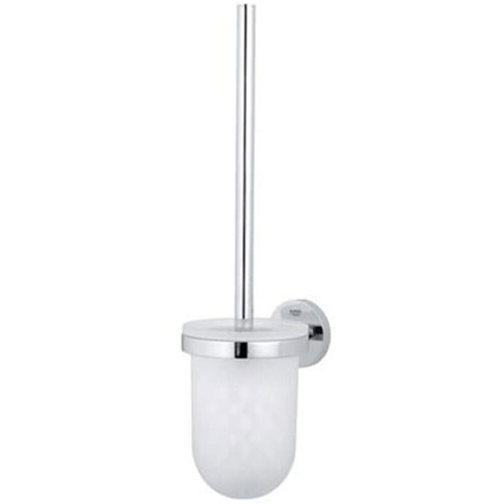 GROHE Essentials Toilet Brush Set (Material: Glass and Metal, Wall Mounted, Durable Sparkling Sheen, Including Screws and Dowels, Suitable for