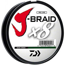 Daiwa J Braid 300m 8 Strand Round Braid Line 30 Lb 330 Yd Dark Green