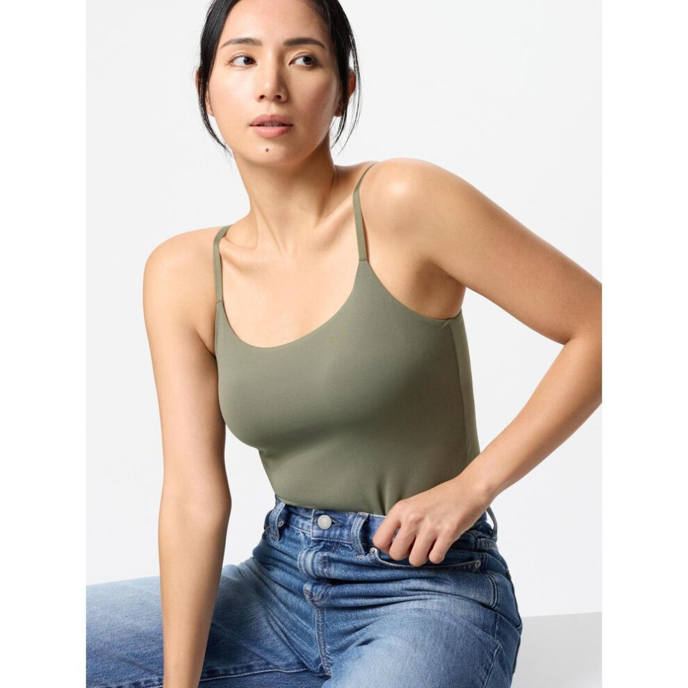 (56 OLIVE/L) Uniqlo Japan Air Rhythm Bra Camisole