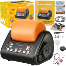 Upgraded Rock Tumbler Kit, Complete Rock Polisher Machine, Durable 1 Lb Barrel Great STEM Science Gift Adult, 9-Day Timer & 3-Speed Motor, Include