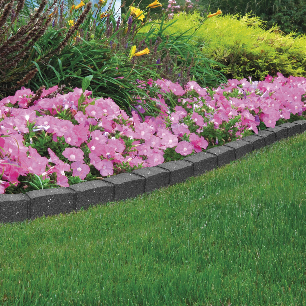Garden Border Flexible Edging Stone Effect Eco Friendly Recycled Rubber (1 X 120Cm, Grey) 5051219443299