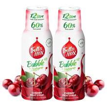 2 Pack - FruttaMax - Fruit Syrup Concentrate - Less Sugar - with 60% Fruit Content - Suitable for soda Machine (2x500ml) (2 x Cherry)