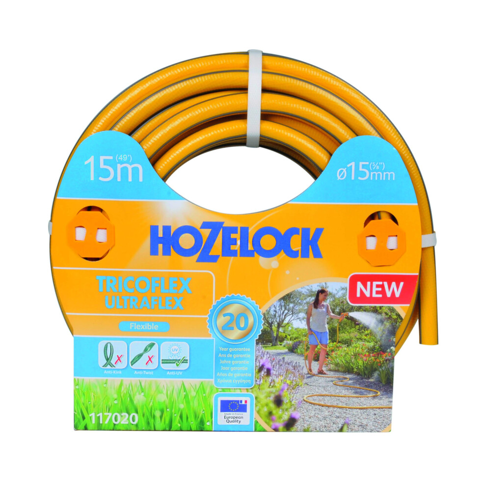 Hozelock Tricoflex 117020 garden hose Ultraflex, yellow