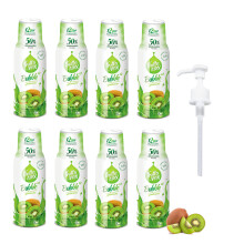8 Pack - FruttaMax Kiwi Syrup | Less Sugar | 60% Real Fruit Concentrate | Suitable for soda Machine 8x500ml