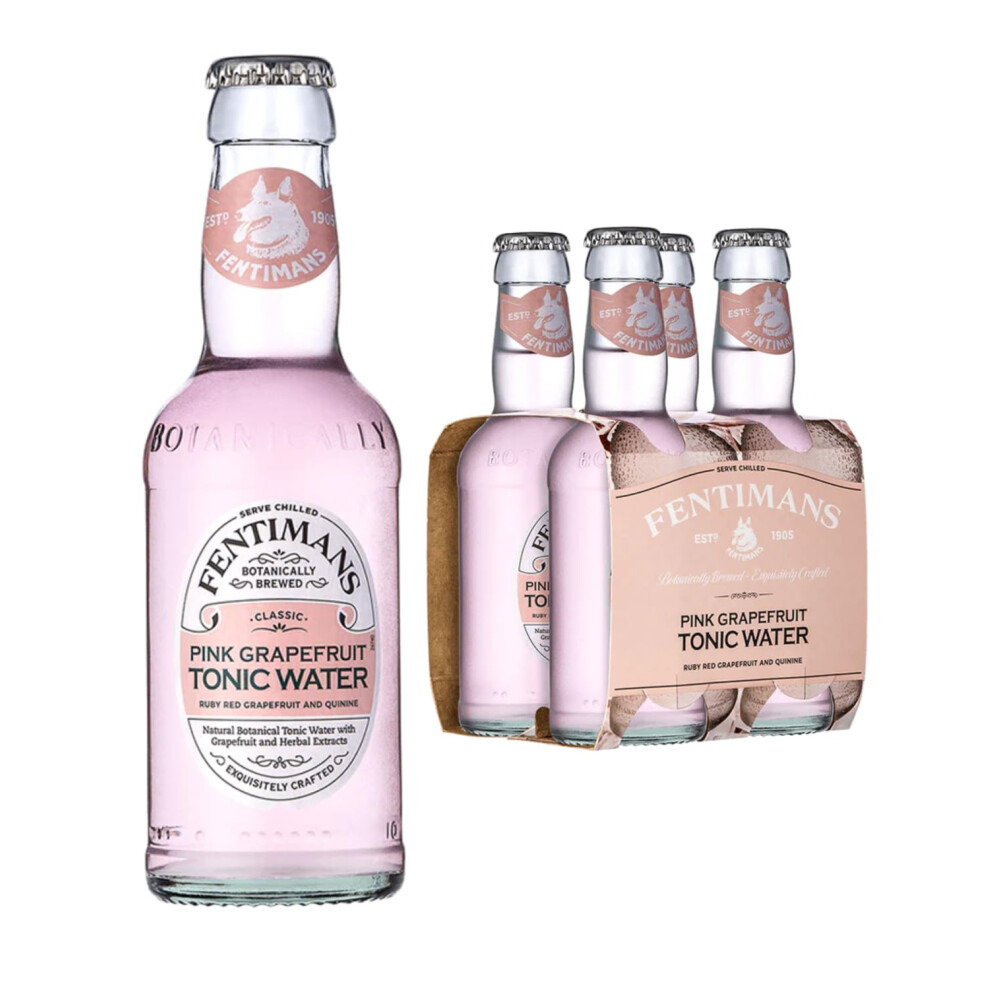 Fentimans Grapefruit Tonic Water - Botanically Brewed Soft Drink - Exquisitely Crafted & Refreshing Soft Drinks - Gluten Free And Vegan Friendly Pink