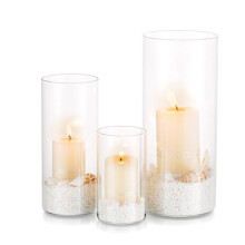 Hurricane Candle Holder Glass Cylinder:3Pcs/Set Clear Flower Vase for Tea Light Votive Pillar Floating Candles for Dining Table Decorations Wedding