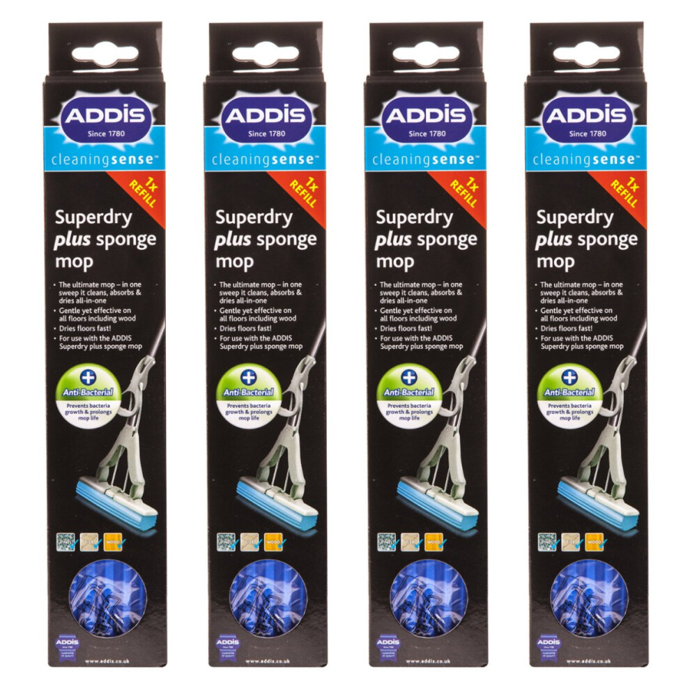 Addis. PVA Sponge Mop Refill, Metallic (4 pc)