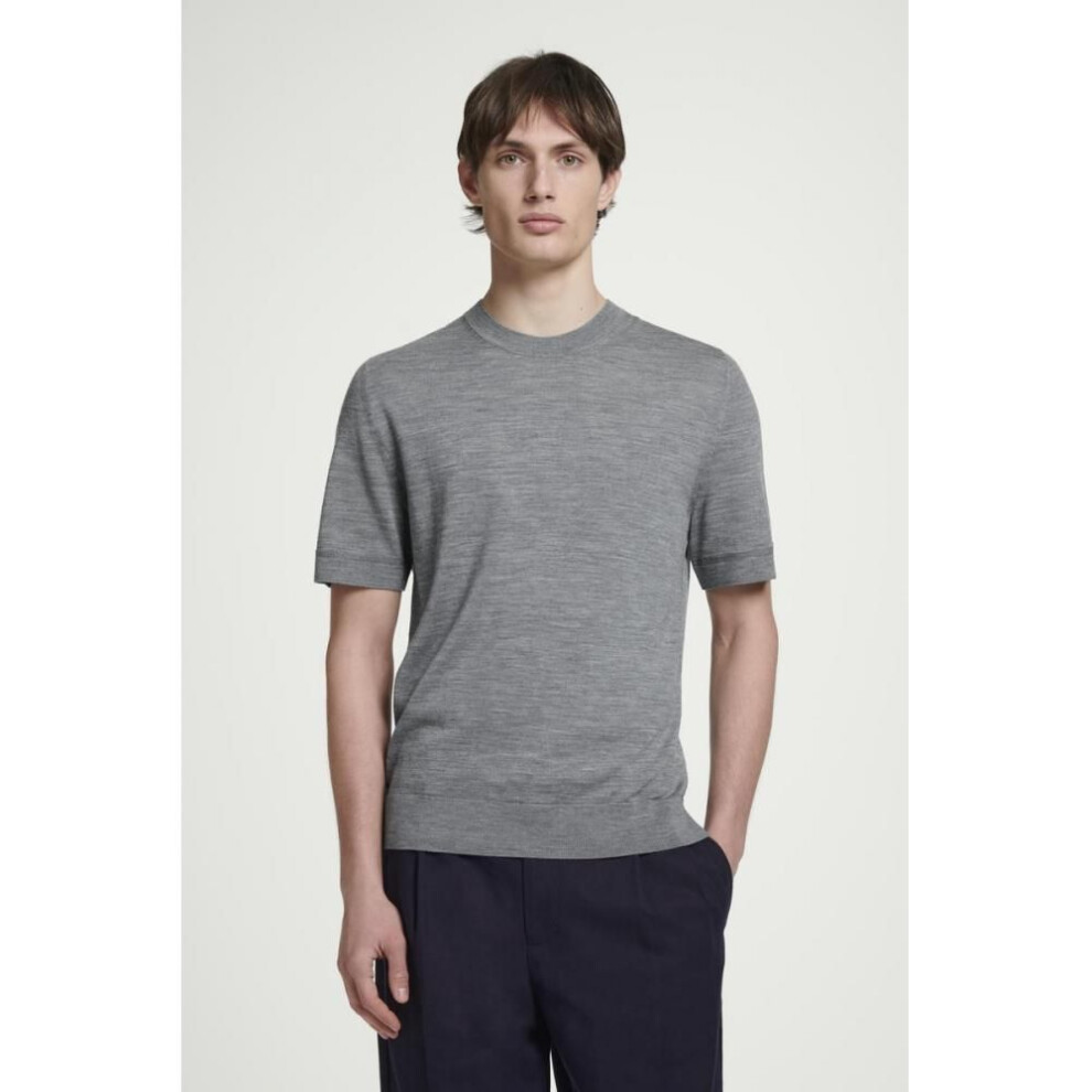 (grey melange/M) Cos Japan Slim FiT Merino Wool T shirT