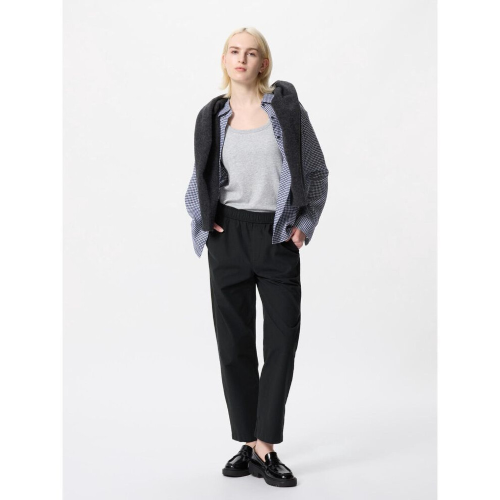 (09 BLACK/S) Uniqlo Japan Cotton Relaxed Ankle Pants Long