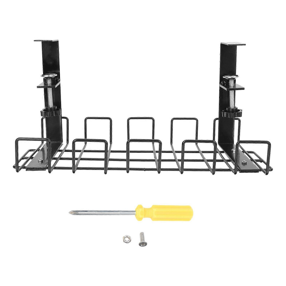 (As Show, One Size) Metal Tray Desk Wire Management Cable Tray Raceway Cord Management Tray Cable Organizer Basket 4069016302252