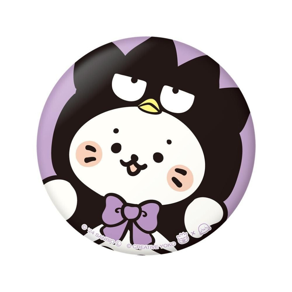 Sanrio Sirotan X Hapidanbui  Puni Puni Can Badge  Sirotan X Bad Badtz Maru