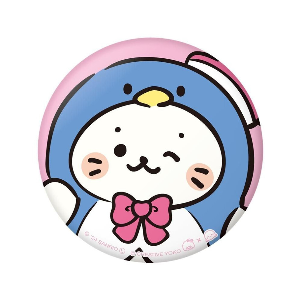 Sanrio Sirotan X Hapidanbui  Puni Puni Can Badge  Sirotan X Tuxedo Sam