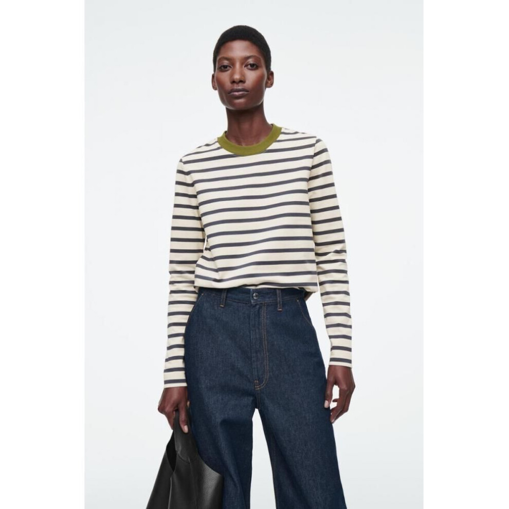 (beigestripe/S) Cos Japan Slim Fit Long Sleeve Top