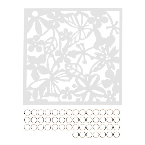(White)12pc hanging,folding,Room Hollow Carving Divider Screen Square 1