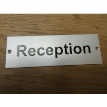 Rectangular Satin Aluminium Reception Door Sign by Ironmongery World