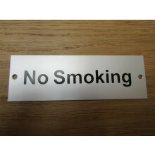 Rectangular Satin Aluminium No Smoking Door Sign by Ironmongery World