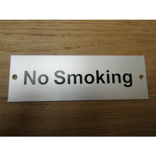 Rectangular Satin Aluminium No Smoking Door Sign by Ironmongery World