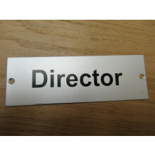 Rectangular Satin Aluminium Director Door Sign by Ironmongery World
