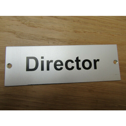 Rectangular Satin Aluminium Director Door Sign by Ironmongery World